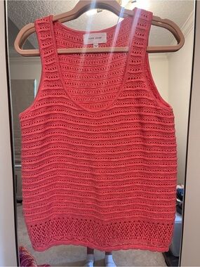 Dear John Coral Crochet Tank Knit Top